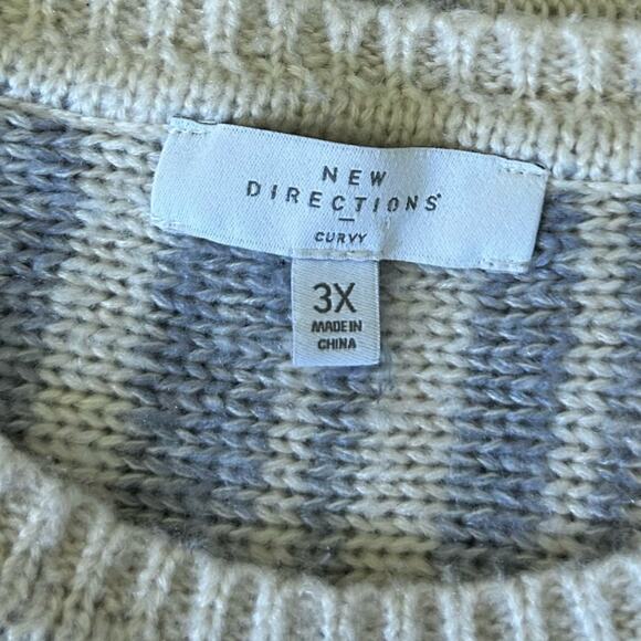New Directions Curvy Crewneck Colorblock Sweater Plus Size 3X - Picture 6 of 8